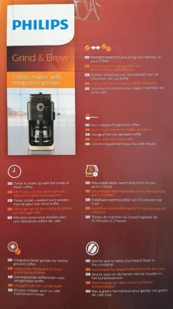 Philips HD7768/90 Grind & Brew Filter Kaffeemaschine, Mahlwerk, Timer, Champagner/schwarz -Bosch Verkäufe ca22fea0aa9196d37d027dd6f39f40ba