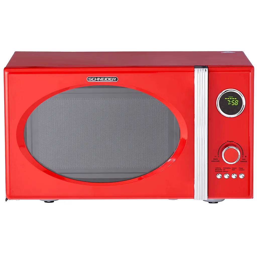 SCHNEIDER Mikrowelle Mit Grill Mikrowellenherd MW823G FR Rot 800 Watt 23 L 3 SCHNEIDER Mikrowelle Mit Grill Mikrowellenherd MW823G FR Rot 800 Watt 23 L