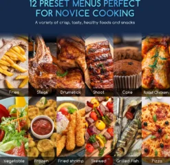 Aigostar - Ölfreie Fritteuse 8 L， Heißluftfritteuse Mit Klarsichtfenster， 1700 W， Doppelknopf & Doppel-LED-Touchscreen Heißluftfritteuse， 12 Voreingestellte Funktionen， Doppelkorb， Spülmaschinenfest， BPA-frei -Bosch Verkäufe d01a84e2089dcfa8bf996b23bd6bf708