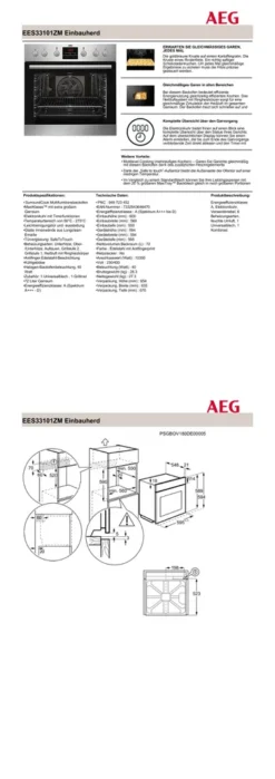 AEG - Kombi 3021 (EES33102ZM + HE604062XB) - Einbau-Herdset - Edelstahl -Bosch Verkäufe d3bd67f6426d9603a9ace936f0aeff73