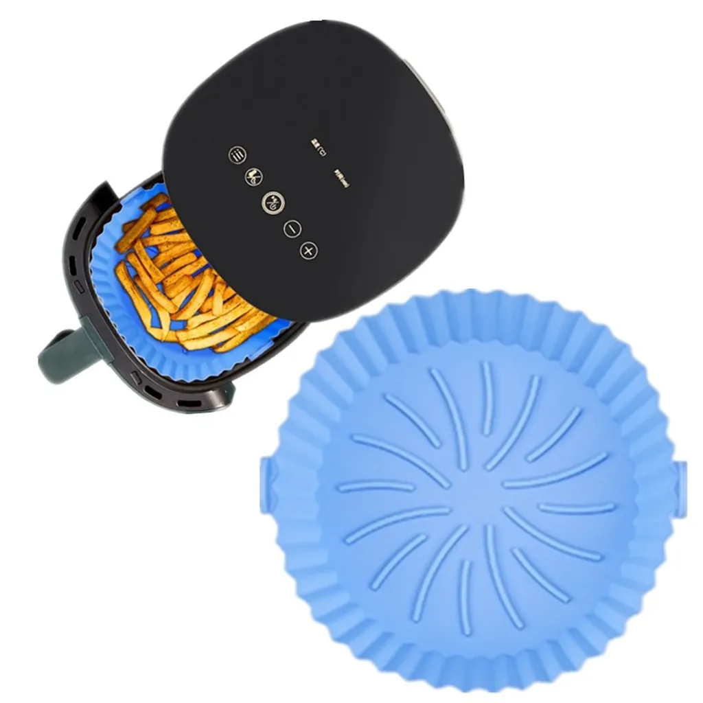 Hitzebeständige Air Fryer Silikon Topf Wiederverwendbar Ersatzeinlagen Korb Backofen Pad Backblech Fried Pizza Hähnchen Matte Blau 3 Hitzebeständige Air Fryer Silikon Topf Wiederverwendbar Ersatzeinlagen Korb Backofen Pad Backblech Fried Pizza Hähnchen Matte Blau