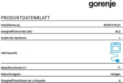 Gorenje BOS 6737 E13X Einbau-Backofen / 77 Liter/Heißluft/ExtraSteam/GentleClose & Open/EcoClean/Air Fry/PizzaMode/PerfectGrill/Teleskopauszüge/Inox-Look, Grau -Bosch Verkäufe d74fdd9bfafbd28cff7e65bd181f2229