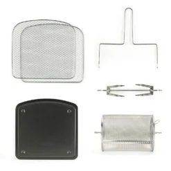 Black & Decker Black+Decker BXAFO1200E Minibackofen Heißluftfritteuse Zwei Röste, Fettauffangschalen, Griff, Frittierkorb, 360° Drehspieß -Bosch Verkäufe d75d858f68cf31b0df37220d2579fada