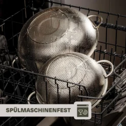 2 Nudelsiebe Aus Edelstahl Mit Mikroperforation - Groß & Klein - Spülmaschinenfest - Standfest - Für Pasta, Obst, Gemüse -Bosch Verkäufe d93d45f93678efd488df3da058492751