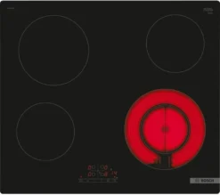 Bosch Serie 4 PKF611BB8E, Schwarz, Integriert, 59.2 Cm, Keramik, Glaskeramik, 4 Zone(n)