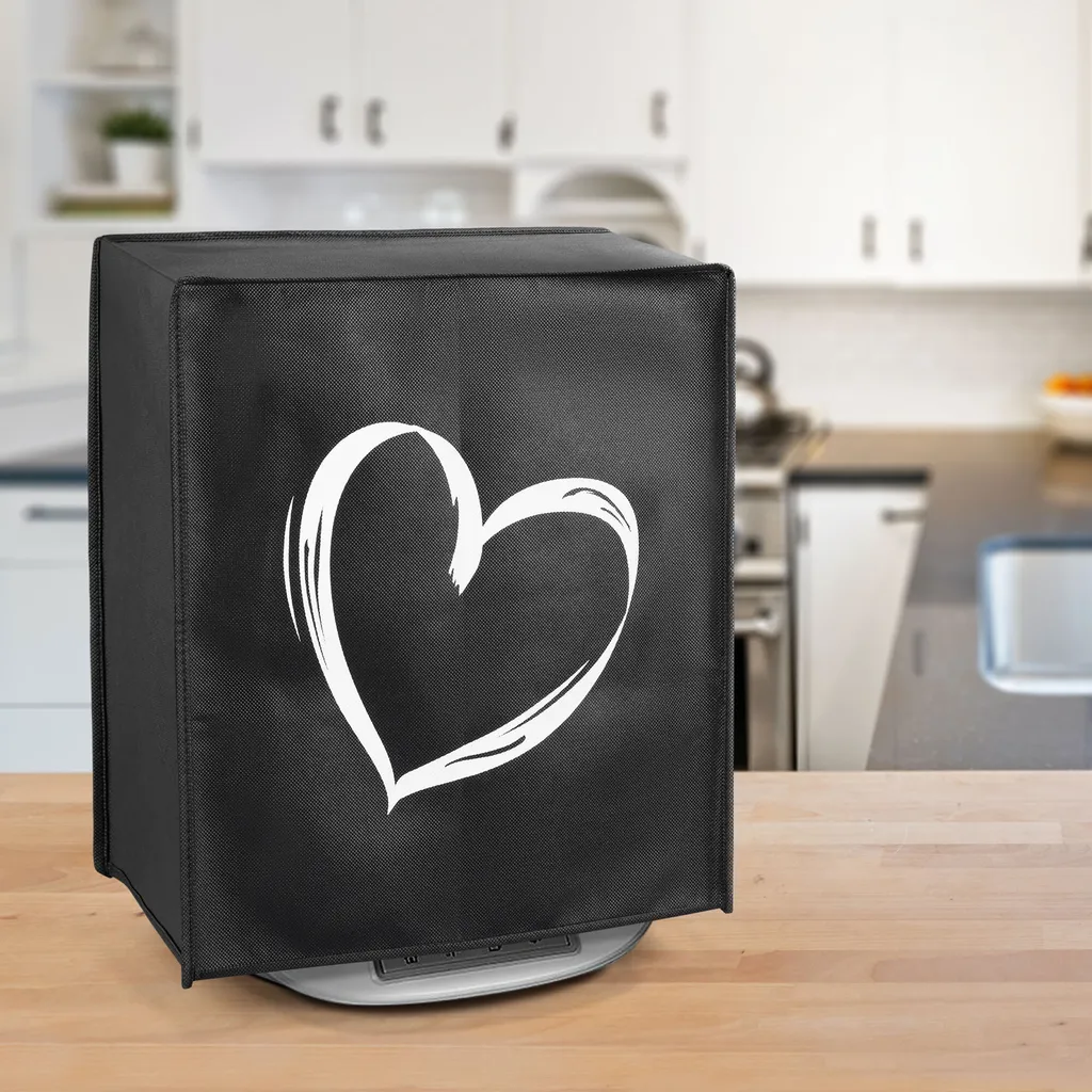 Kwmobile Hülle Kompatibel Mit Thermomix TM5 / TM6 - Küchenmaschine Abdeckhaube - In Weiß Schwarz Herz Brush 4 Kwmobile Hülle Kompatibel Mit Thermomix TM5 / TM6 - Küchenmaschine Abdeckhaube - In Weiß Schwarz Herz Brush – Bild 2