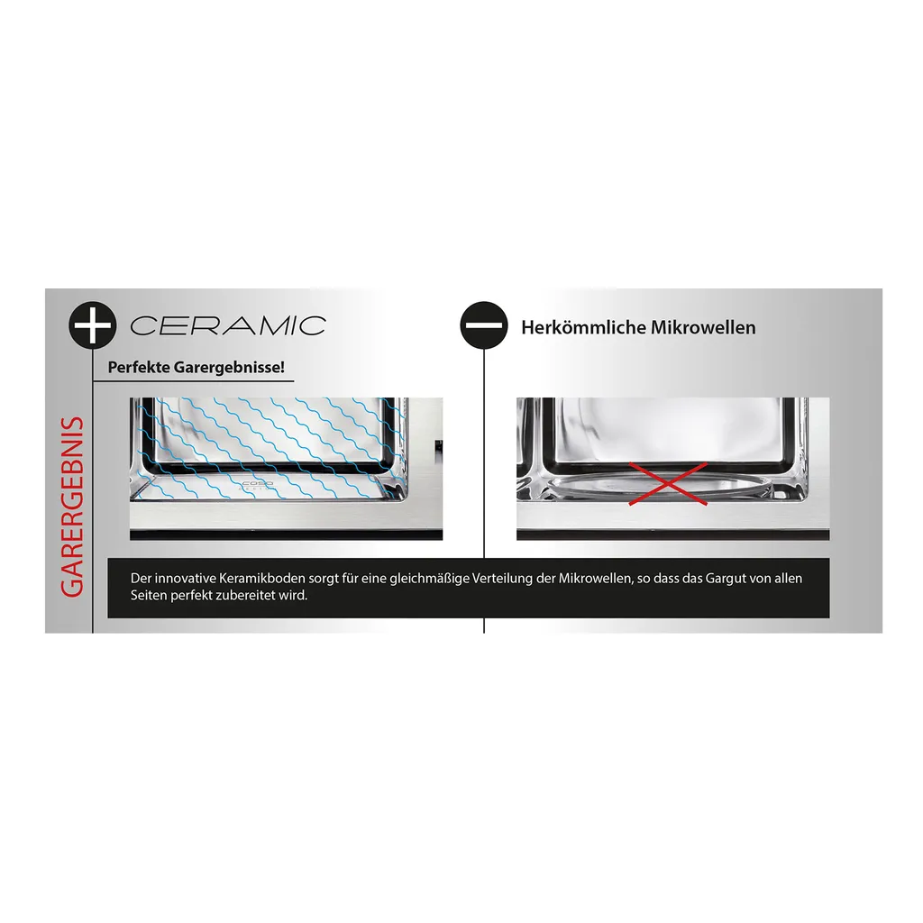Caso MG 25 Arbeitsplatte Kombi-Mikrowelle 25 L 900 W Silber 17 Caso MG 25 Arbeitsplatte Kombi-Mikrowelle 25 L 900 W Silber – Bild 15