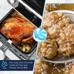 Aigostar - Ölfreie Fritteuse 8 L， Heißluftfritteuse Mit Klarsichtfenster， 1700 W， Doppelknopf & Doppel-LED-Touchscreen Heißluftfritteuse， 12 Voreingestellte Funktionen， Doppelkorb， Spülmaschinenfest， BPA-frei -Bosch Verkäufe dfa615d07b59dea260a2fbd061a3210a