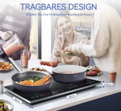 AMZCHEF Induktionskochfeld 2 Platten - 3500W - Induktionskochplatte Mit Sensor-Touch-Steuerung,Timer,3-Stunden-Timer,10 Temperaturstufen -Bosch Verkäufe e275a5a487445d1cd405c80f46837c15