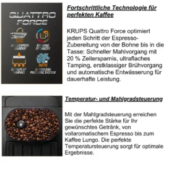 Krups Kaffeevollautomat Quattro Force Mit Milchaufschäumdüse + Mahlwerk EA817K -Bosch Verkäufe e3a4c6574d4f965bc506c49d19529de4