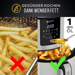 BALTER Heißluftfritteuse Heissluft Friteuse Heißluft Fritteuse Edelstahl 5 Liter XXL -Bosch Verkäufe e426f7f994057a3b11b5c0b76b3c35e1