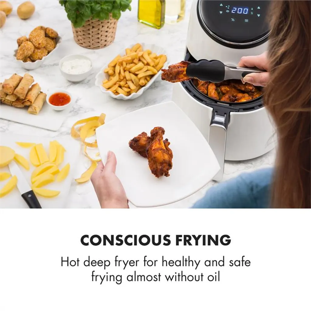 AirVital Heißluftfritteuse 1300W 2,5l CeraPlus-Antihaft Touch Weiß 4 AirVital Heißluftfritteuse 1300W 2,5l CeraPlus-Antihaft Touch Weiß – Bild 2