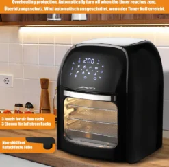 Jago® XXXL 8in1 Heißluftfritteuse 12L + 10 Zubehör - 1800W, LED Display Mit Touch Screen, 8 Programme / Timer, Ohne ÖL - Airfryer, Heißluft, Fritteuse, Heißluftofen, Backofen, Dehydrator, Grill 26 Jago® XXXL 8in1 Heißluftfritteuse 12L + 10 Zubehör - 1800W, LED Display Mit Touch Screen, 8 Programme / Timer, Ohne ÖL - Airfryer, Heißluft, Fritteuse, Heißluftofen, Backofen, Dehydrator, Grill -Bosch Verkäufe e58f74ae5964ecb997dac685147651a2