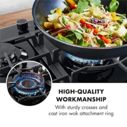 Klarstein Gasherd Einbau-Gaskochfeld - Sabaf-Brenner - Gaskochfeld Für Propan/Erdgas - Gasherd Kochfeld Einbau Gasherd - Glaskeramik - 5-Flammig - Schwarz Einbau Gas Kochfeld Gasherd 5 Platten Kochfelder Herdplatte Kochplatte Einbaukochfeld -Bosch Verkäufe ebe82007dda6c0103d761437d3f7c348