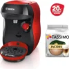 Bosch TASSIMO HAPPY Just Red +20€ Gutschein 1400 Watt +1 Packung Latte Macchiato