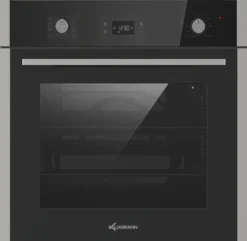 Klugmann Einbaubackofen »KO608.5TCX«, Mit 1-fach-Teleskopauszug, 3D Heißluft, Grill-/Brat-System, Timer, 68L, Touch, Edelstahl, Teleskopauszug