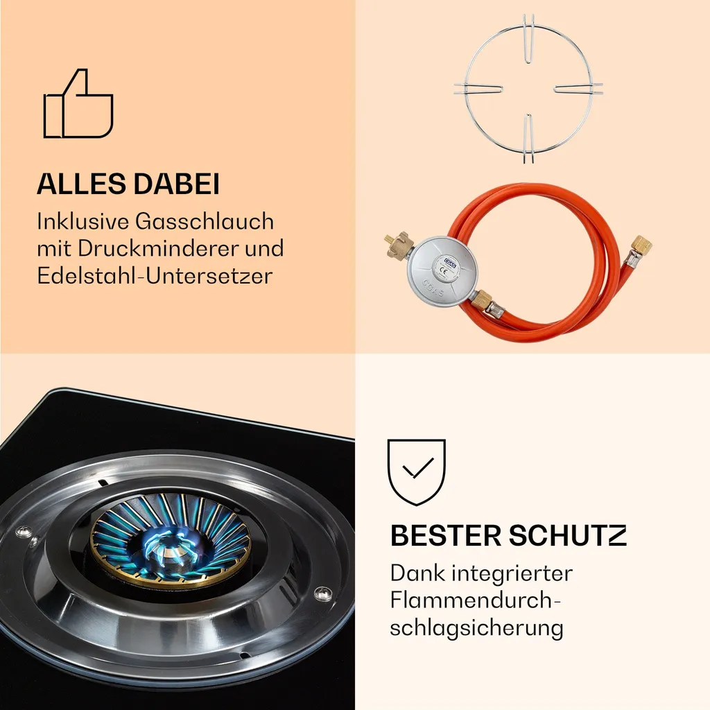 Klarstein Barzona 2 LGP G30 50mbar With Regulator 5 Klarstein Barzona 2 LGP G30 50mbar With Regulator – Bild 3