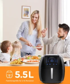 Tomons Heißluftfritteuse XXL 5,5 L Elektrofritteuse, 1800W, Airfryer Ohne Fett Und Öl, Friteuse Heißluft Mit 8 Voreinstellungen, Alarmtimer, Digitales Touch-Display, Frittierkorb Und Rezeptheft -Bosch Verkäufe f207afdfc5a1ca06b5decee94f10349f