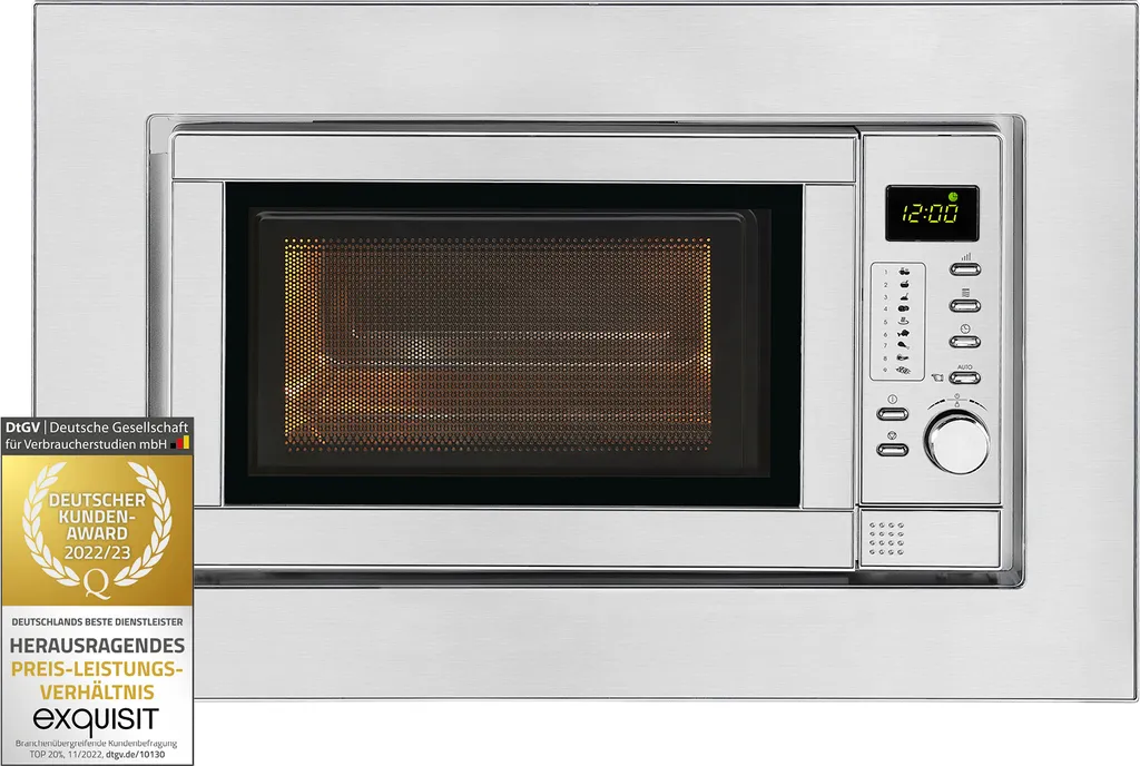 Exquisit Einbaumikrowelle EMW 19-7 G | 700 Watt | Grill | Edelstahl 3 Exquisit Einbaumikrowelle EMW 19-7 G | 700 Watt | Grill | Edelstahl