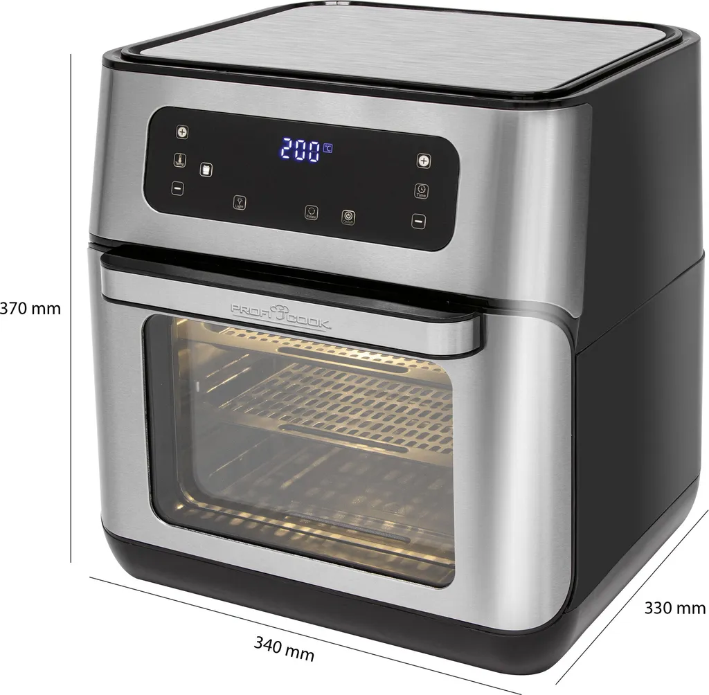 ProfiCook PC-FR 1200 H Heißluft-Fritteuse, 9 Automatikprogramme Inkl. Variabler Zeit Und Temperatureinstellung, Kapazität: Ca. 11 Liter, 4 Einschubhöhen Für Optimale Backergebisse, Edelstahl-schwarz 14 ProfiCook PC-FR 1200 H Heißluft-Fritteuse, 9 Automatikprogramme Inkl. Variabler Zeit Und Temperatureinstellung, Kapazität: Ca. 11 Liter, 4 Einschubhöhen Für Optimale Backergebisse, Edelstahl-schwarz – Bild 12
