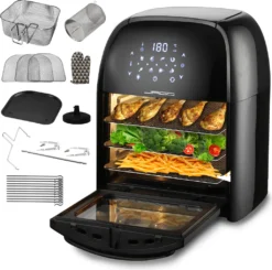 Jago® XXXL 8in1 Heißluftfritteuse 12L + 10 Zubehör - 1800W, LED Display Mit Touch Screen, 8 Programme / Timer, Ohne ÖL - Airfryer, Heißluft, Fritteuse, Heißluftofen, Backofen, Dehydrator, Grill 35 Jago® XXXL 8in1 Heißluftfritteuse 12L + 10 Zubehör - 1800W, LED Display Mit Touch Screen, 8 Programme / Timer, Ohne ÖL - Airfryer, Heißluft, Fritteuse, Heißluftofen, Backofen, Dehydrator, Grill -Bosch Verkäufe f714a17ff23e6785a00714d580b8fcd4