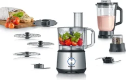 SEVERIN Multifunktionale Küchenmaschine KM 3892 Aus Edelstahl Kunststoff, Edelstahl-gebürstet-schwarz -Bosch Verkäufe f7203f805a7effe510df5dc316470bac