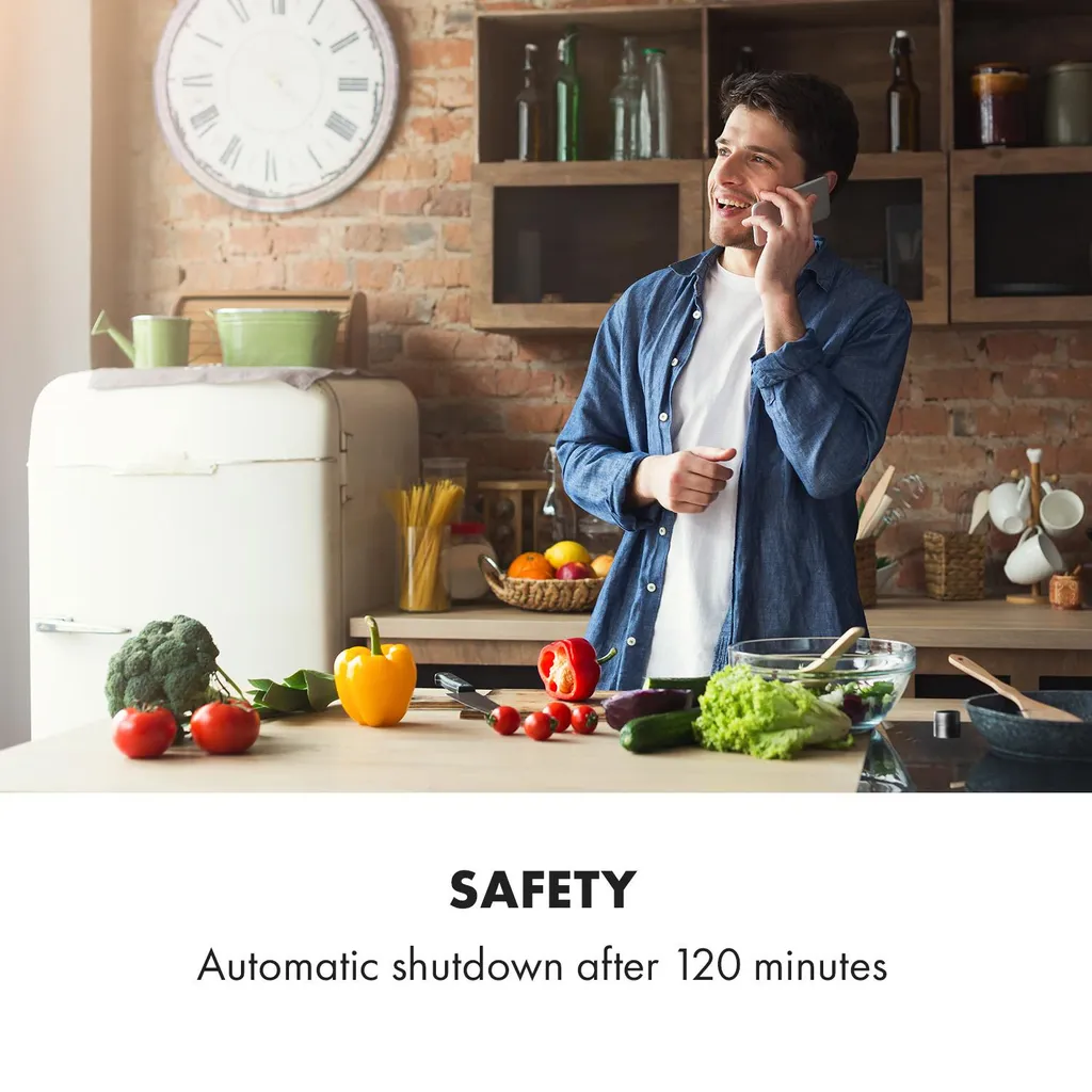 Klarstein Kochheld Doppel-Induktionskochfeld , Einbau-Kochfeld , 2900 Watt , Dreh-Regler , 120 Cm Kabellänge , 3-poliger-Anschluss , 9 Stufen , Abschalt-Automatik , Glas , Schwarz 8 Klarstein Kochheld Doppel-Induktionskochfeld , Einbau-Kochfeld , 2900 Watt , Dreh-Regler , 120 Cm Kabellänge , 3-poliger-Anschluss , 9 Stufen , Abschalt-Automatik , Glas , Schwarz – Bild 6