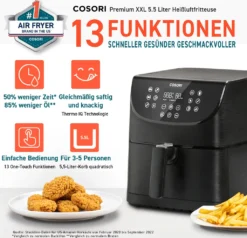 Cosori Premium 5,5-Liter Heißluftfritteuse Mit Spießgestell, Schwarz -Bosch Verkäufe fa114c6743b5205df2407d1df17b4534